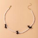 Mode Nachahmung Perle Schleife einlagige Halskette Boho Halskettepicture10
