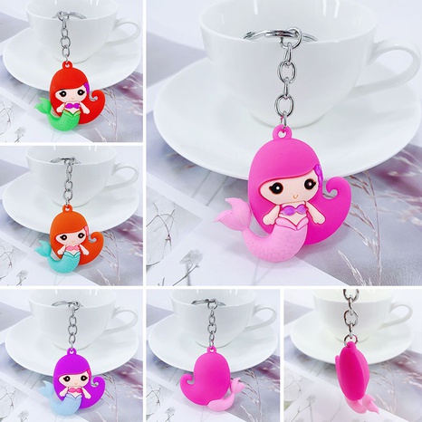 New creative PVC cartoon mermaid keychain pendant bag car key pendant  NHAP645290's discount tags