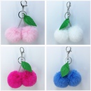 New leaf cherry fruit hair ball keychain pendant imitation rex rabbit hair accessoriespicture5