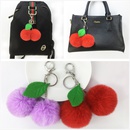 New leaf cherry fruit hair ball keychain pendant imitation rex rabbit hair accessoriespicture6