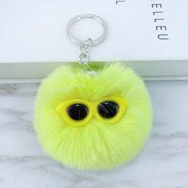 New cute sunglasses fur ball keychain pendant imitation rabbit fur ornamentspicture9