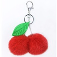 New leaf cherry fruit hair ball keychain pendant imitation rex rabbit hair accessoriespicture10