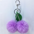 New leaf cherry fruit hair ball keychain pendant imitation rex rabbit hair accessoriespicture14