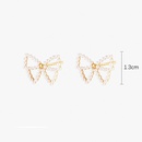 Korean simple small pearl bow alloy stud earringspicture17