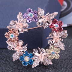 Korean fashion simple bright dragonfly ladies color diamond brooch
