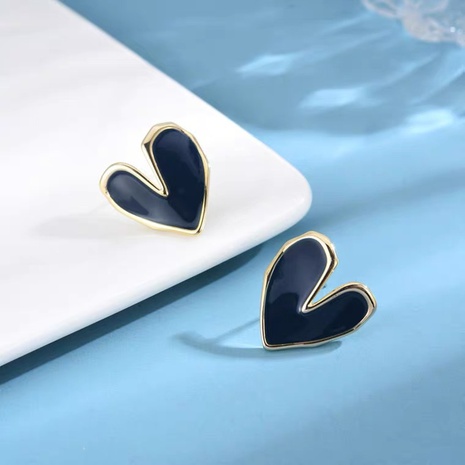 dripping oil heart-shaped metal earrings NHDOU630175's discount tags