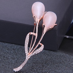 Korean fashion simple tulip alloy diamond brooch