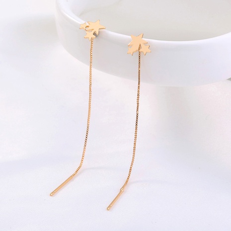 vintage tassel fashion gold five-pointed star earrings wholesale NHDB645698's discount tags
