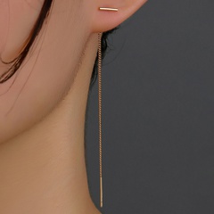 2022 new trend accessories simple long tassel one-line copper earrings