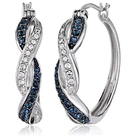 fashion zircon-studded twisted geometric alloy contrast color earrings wholesale's discount tags