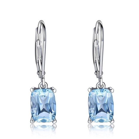 Fashion New Blue Topaz Drop Zircon Copper Earrings Wholesale NHJCS644728's discount tags