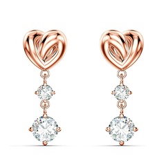 fashion simple heart-shaped drop earrings inlaid zircon copper earrings