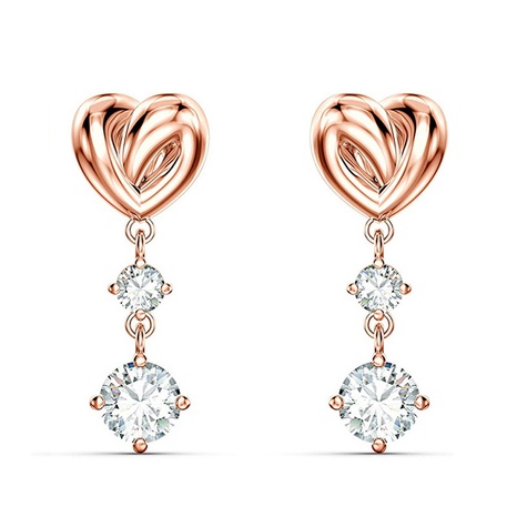 fashion simple heart-shaped drop earrings inlaid zircon copper earrings's discount tags