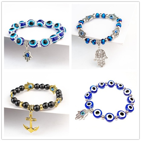 Vintage Turkey blue eye Fatima palm devil eye bracelet wholesale's discount tags