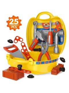 Juego de herramientas de reparación de casitas, caja de herramientas para niños, juguete 22*24*10cm