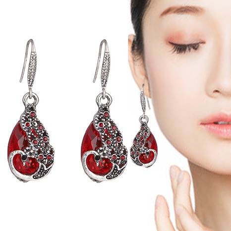 fashion hollow earrings retro glass alloy earrings  NHDAX644769's discount tags