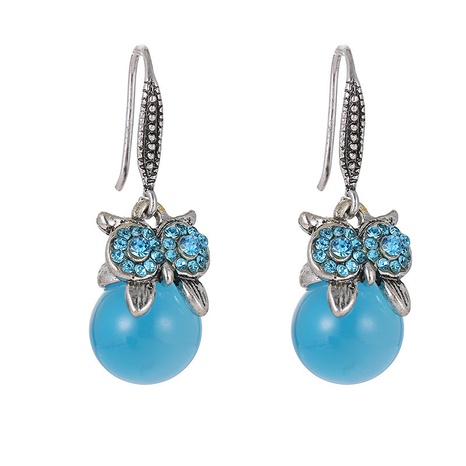 Ohrringe im Retro-Ethno-Stil mit diamantbesetzten Opal-Eulenlegierungen's discount tags
