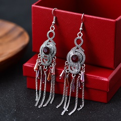 new bride long tassel earrings retro Chinese style ethnic jewelry
