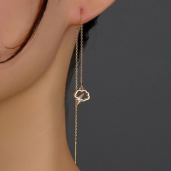 fashion cloud lightning pendant ear line gold long tassel copper earrings wholesale