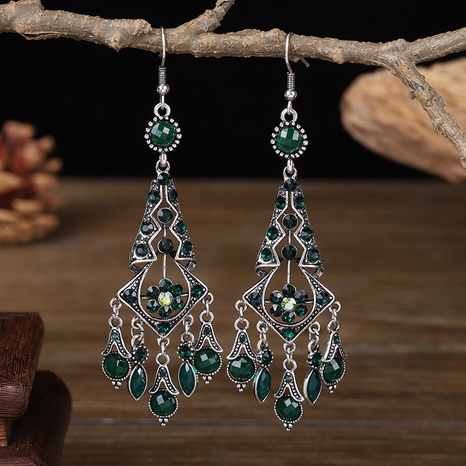 vintage geometric hollow tassel inlaid diamond drop earrings wholesale's discount tags