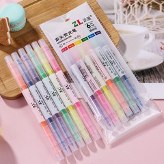 Double-headed highlighter creative 6-pack color student marker
