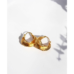 fashion irregular geometric circle trendy copper earrings wholesale