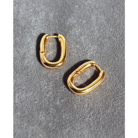 fashionable U-shaped geometric solid color alloy hoop earrings wholesale's discount tags
