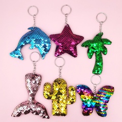 reflective sequins pendent set of 6 dolphin pentagram coconut tree fish tail cactus butterfly
