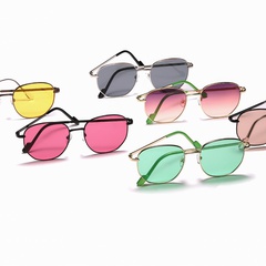 square new thin frame gradient color retro trend sunglasses wholesale
