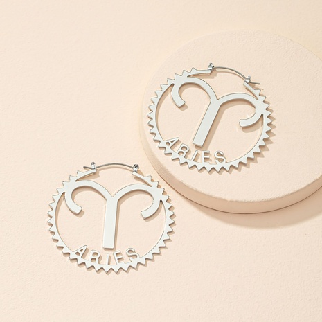 fashion constellation earrings letter earrings creative metal earrings's discount tags