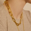 fashion new geometric hollow thick chain lock copper sweater chainpicture7
