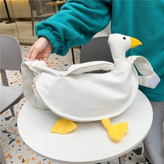 cute duck head canvas trendy funny ugly duck messenger shoulder bag 40*18*10cm