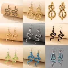 fashion exaggerated snake earrings new metal snake element earrings