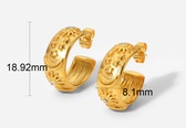 2022 new stainless steel earrings fashion 18K gold diamond Cshaped earrings  NHJIE644451picture11
