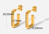 2022 new stainless steel earrings fashion 18K gold diamond Cshaped earrings  NHJIE644451picture14
