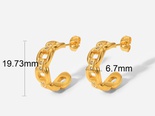 2022 new stainless steel earrings fashion 18K gold diamond Cshaped earrings  NHJIE644451picture15