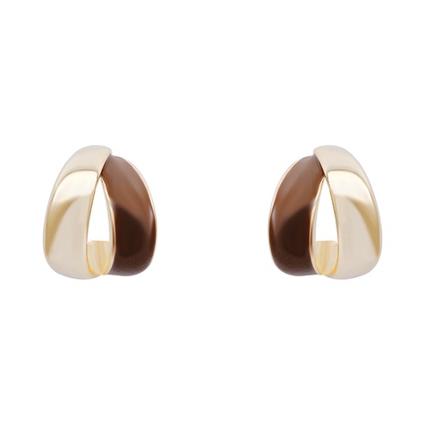 simple C-shaped double-layer geometric alloy earrings wholesale NHJBY630326's discount tags