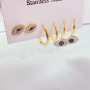 fashion new titanium steel microdiamond zircon eye shape earrings setpicture7
