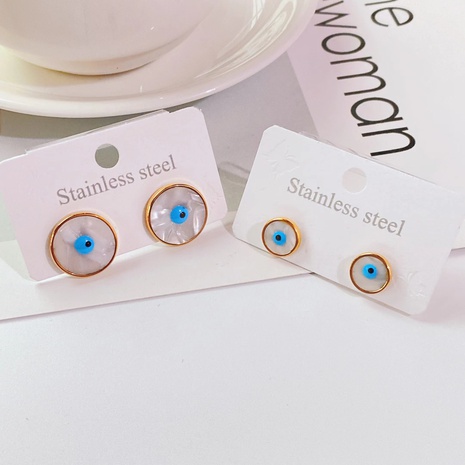 fashion trend new titanium steel gold simple eye shape earrings's discount tags