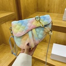 2022 fashion embroidery thread colorful oneshoulder messenger rhombus saddle bag 23185cmpicture7