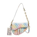 2022 fashion embroidery thread colorful oneshoulder messenger rhombus saddle bag 23185cmpicture11