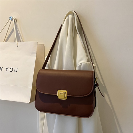 fashion lock geometric solid color single-shoulder messenger bag 22*15.5*7.5cm's discount tags