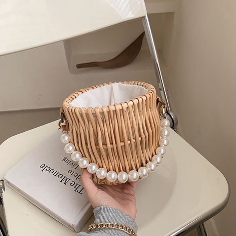 Perlenkette neue Modekurierstroh gewebte One-Shoulder-Kuriertasche 16 * 14 * 16cm's discount tags