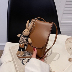 Soft leather shoulder messenger new simple mobile phone bag women 11*18.5*5cm