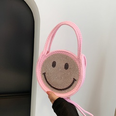 Cute smiley face spring and summer new women's shoulder messenger small round bags 19*18*6.5cm