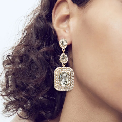 fashion irregular geometric alloy color rhinestone earrings wholesale NHCT645526's discount tags
