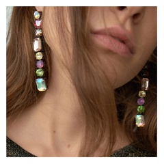 Retro trend long crystal creative exaggerated fashion earrings jewelry