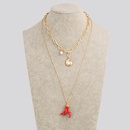fashion trend alloy multilayer coral conch pendant necklace wholesalepicture8