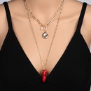 fashion trend alloy multilayer coral conch pendant necklace wholesalepicture9