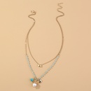 simple fashion alloy natural rice bead pendant doublelayer clavicle chain stacking necklacepicture7